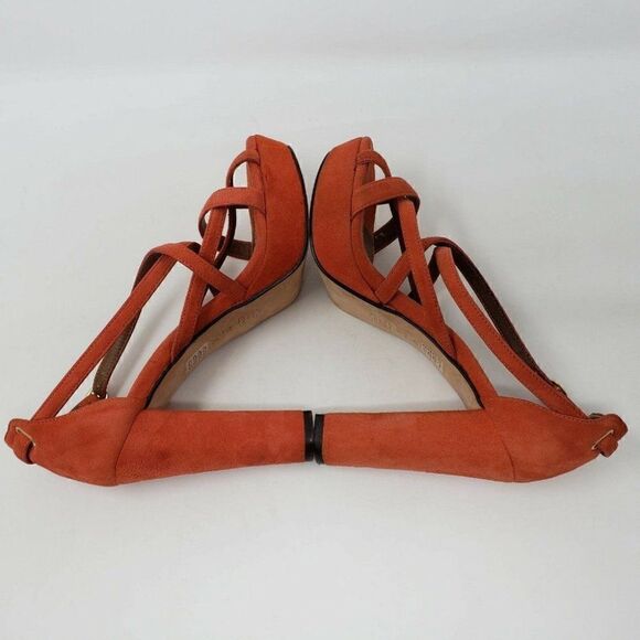 TILA MARCH ORANGE SUEDE PLATFORM HEELS 7 EUR 38 - Picture 5 of 9
